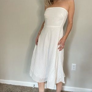 J. Crew strapless midi dress white